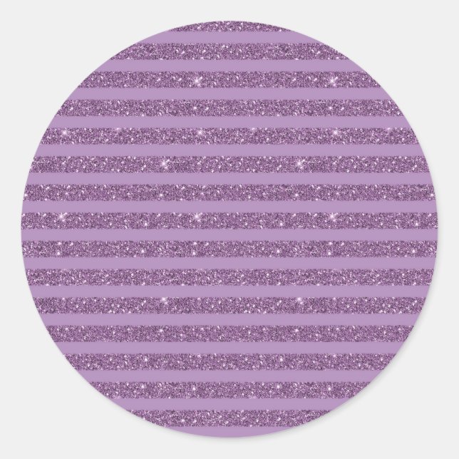 Adesivo Redondo Muted Mulberry Glitter Style Horizontal Stripes (Frente)