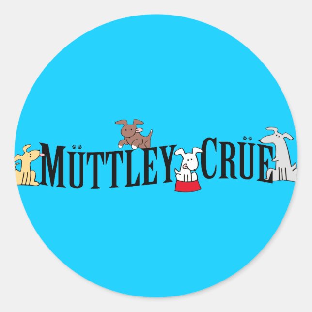 Adesivo Redondo Muttley Crue Sticker (Frente)
