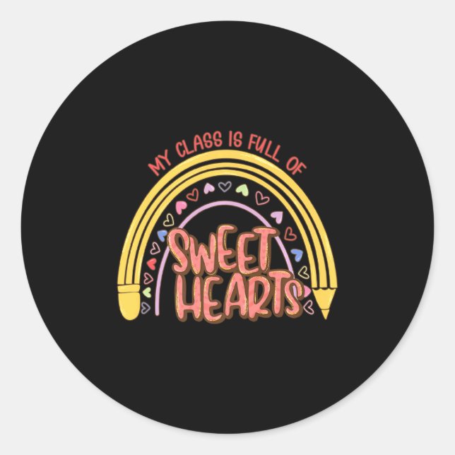 Adesivo Redondo My Cl Is Full Of Sweet Heart Valentines Day Tea  (Frente)