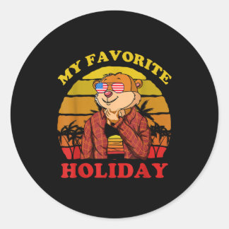Adesivo Redondo My Favorite Holiday Ground Hog Sunset Gift Groundh
