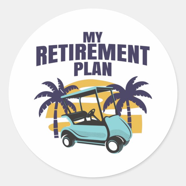 Adesivo Redondo My Golf retirement plan (Frente)