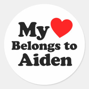 Adesivo Redondo My Heart Belongs to Aiden