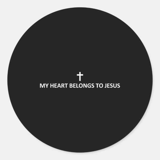 Adesivo Redondo My Heart Belongs To Jesus Subtle Minimal Christian (Frente)