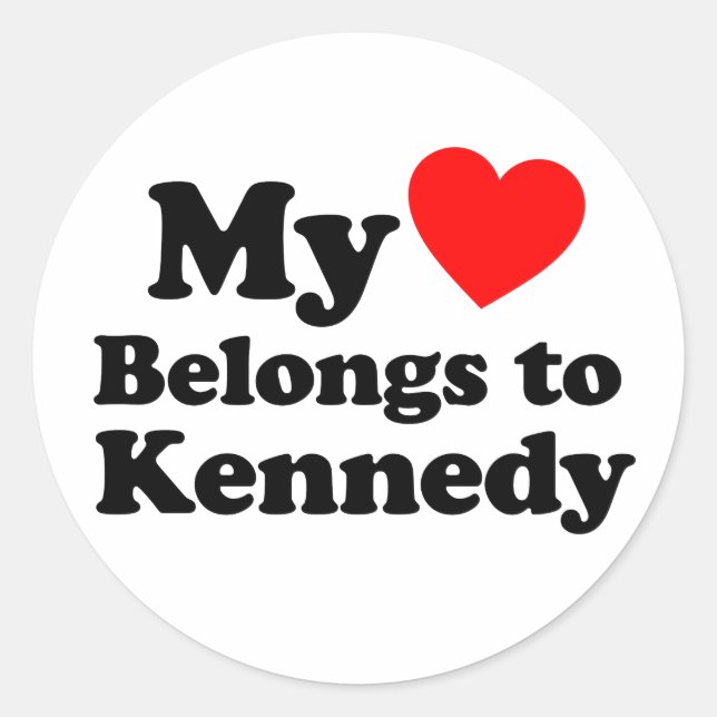 Adesivo Redondo My Heart Belongs to Kennedy (Frente)