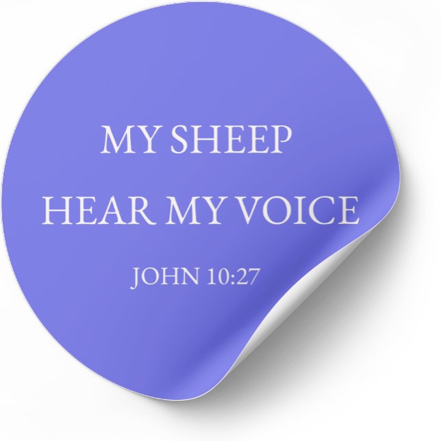 Adesivo Redondo My Sheep Hear My Voice Bible Verse Sticker (Criador carregado)