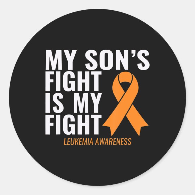 Adesivo Redondo My Son's Fight is My Fight Leukemia Awareness  (Frente)