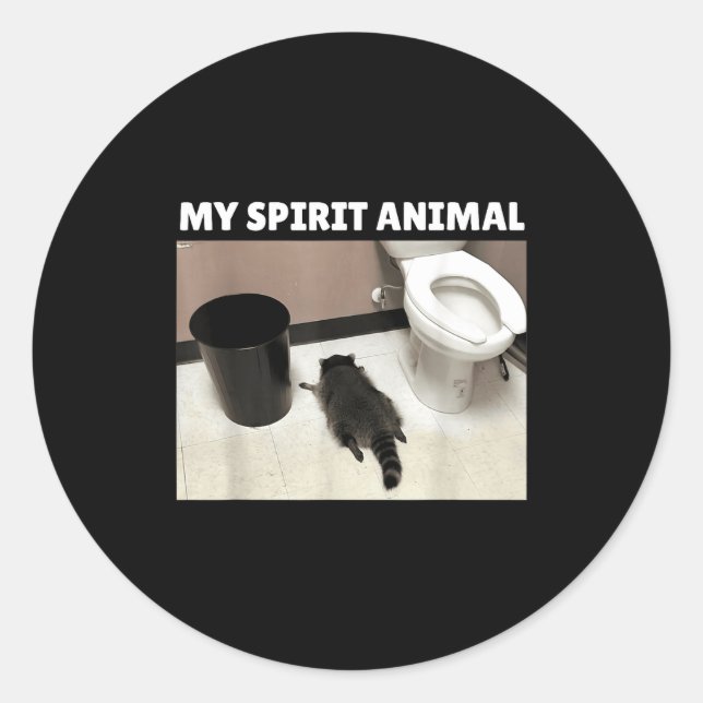 Adesivo Redondo My Srit Animal Raccoon Trash Panda Drunk In The Ba (Frente)