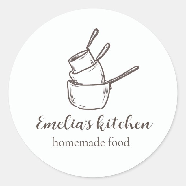 Adesivo Redondo My tiny kitchen logo Sticker (Frente)