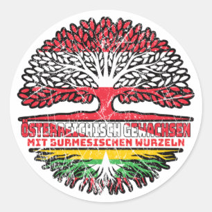 Adesivo Redondo Myanmar Myanmarisch Österreichisch Österreich Baum
