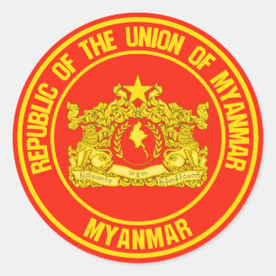Adesivo Redondo Myanmar Round Emblem
