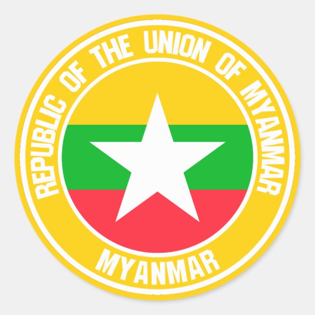 Adesivo Redondo Myanmar Round Emblem (Frente)