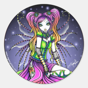 Adesivo Redondo Myra Celestial Rainbow Fairy Stickers