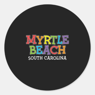 Adesivo Redondo Myrtle Beach Carolina do Sul Meninos Meninas Crian