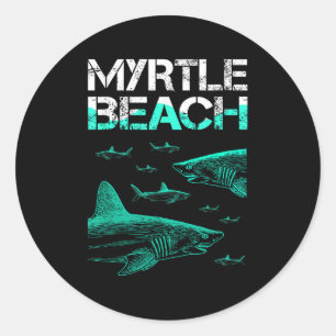 Adesivo Redondo Myrtle Beach Shark