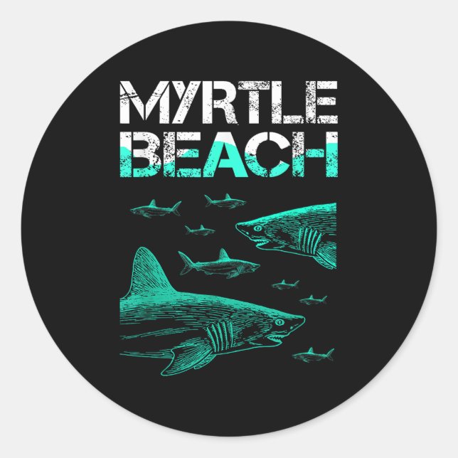 Adesivo Redondo Myrtle Beach Shark (Frente)