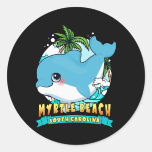 Adesivo Redondo Myrtle Beach South Carolina Cute Ba