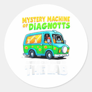 Adesivo Redondo Mystery Machine Of Diagnostics Lab Semana 2025