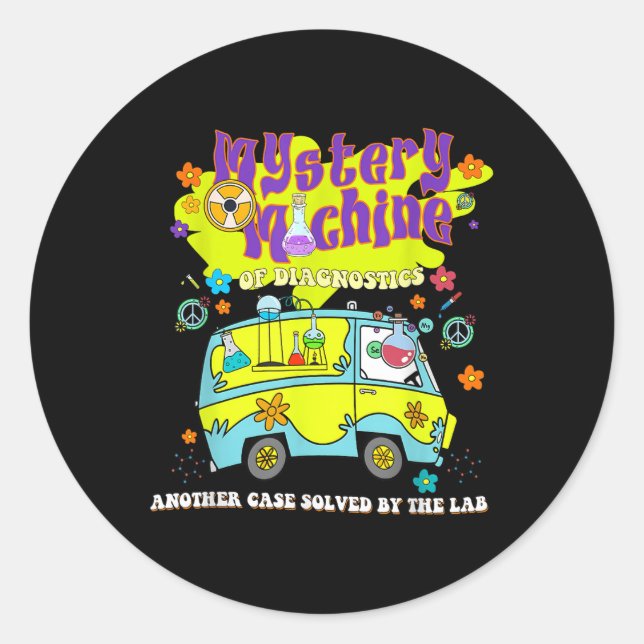 Adesivo Redondo Mystery Machine Of Diagnostics Lab Semana 2025 Med (Frente)
