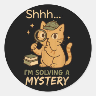 Adesivo Redondo Mystery Reader Bookish Sleuth Gift do Clube Crime