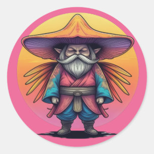 Adesivo Redondo Mystic Mushroom Man