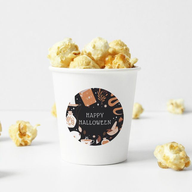 Adesivo Redondo Mystical Crystal Boho Halloween (Criador carregado)