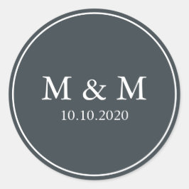 Adesivo Redondo Mystical Winter | Monograma Clássico de Casamento