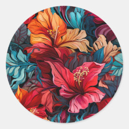 Adesivo Redondo Nº 10 Padrão Floral