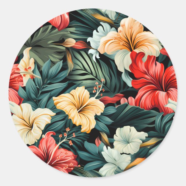 Adesivo Redondo Nº 19 Padrão Floral (Frente)