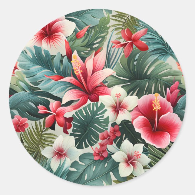 Adesivo Redondo Nº 22 Padrão Floral (Frente)