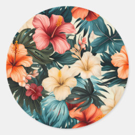 Adesivo Redondo Nº 2 Padrão Floral
