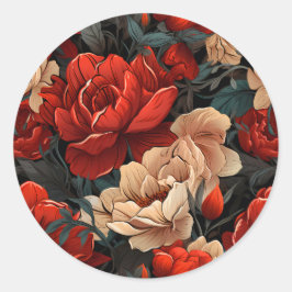 Adesivo Redondo Nº 7 Padrão Floral