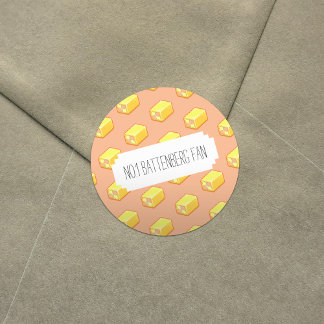 Adesivo Redondo N.º 1 Battenberg Ventilador Rosa e Bolo Amarelo