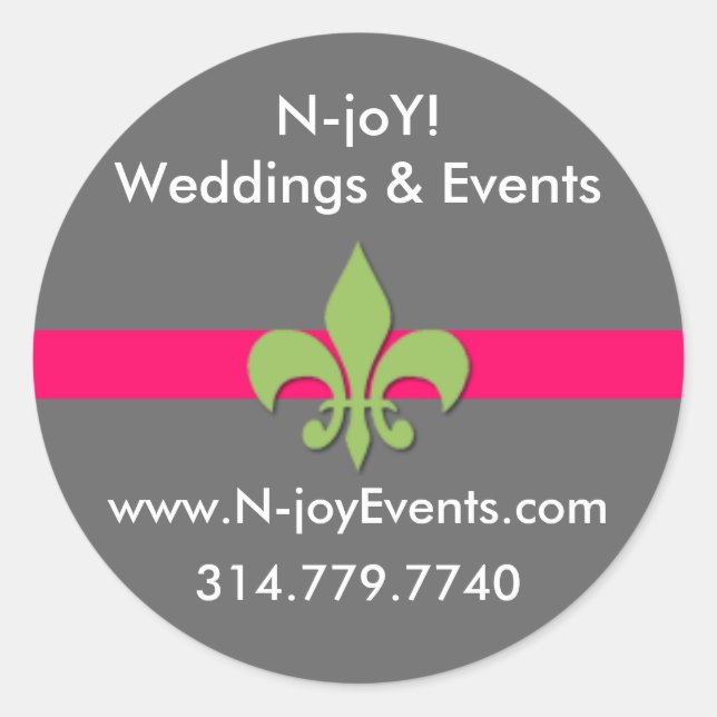 Adesivo Redondo N-alegria! Selo Sticker.#3 da flor de lis (Frente)