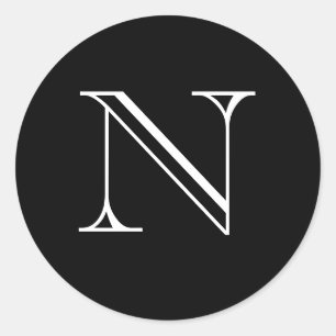 Adesivo Redondo N Monogramas