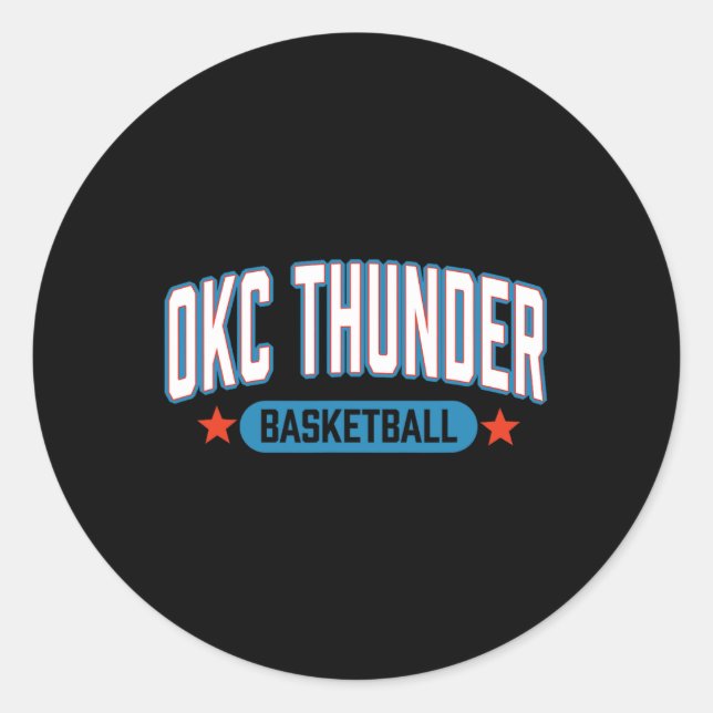 Adesivo Redondo N Oklahoma City Thunder Sketll Americana  (Frente)