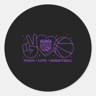 Adesivo Redondo N Sacramento Kings Paz Amor Caveira