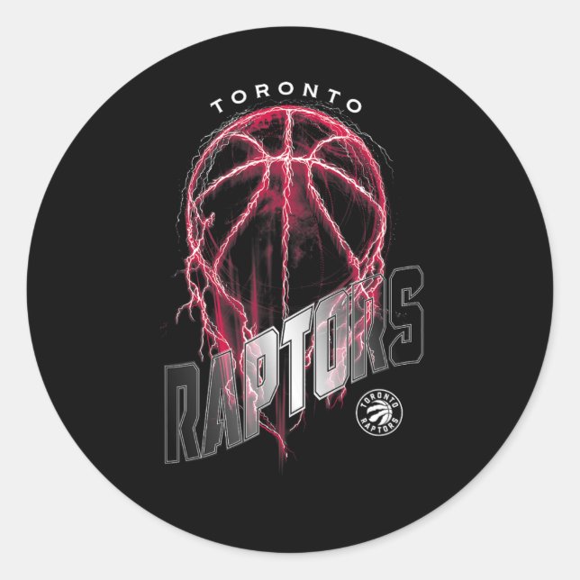 Adesivo Redondo N Toronto Raptors Lightning Bolt Sketll Logo  (Frente)