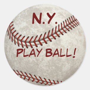Adesivo Redondo N.Y. Baseball "Toque Ball!" Passado Americano