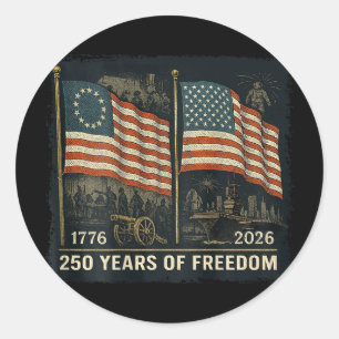 Adesivo Redondo Na Ck Betsy Ross Flag 250 Anos De Liberdade 1776-2