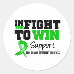 Adesivo Redondo Na Luta Para Ganhar - Transplante De Medula Óssea