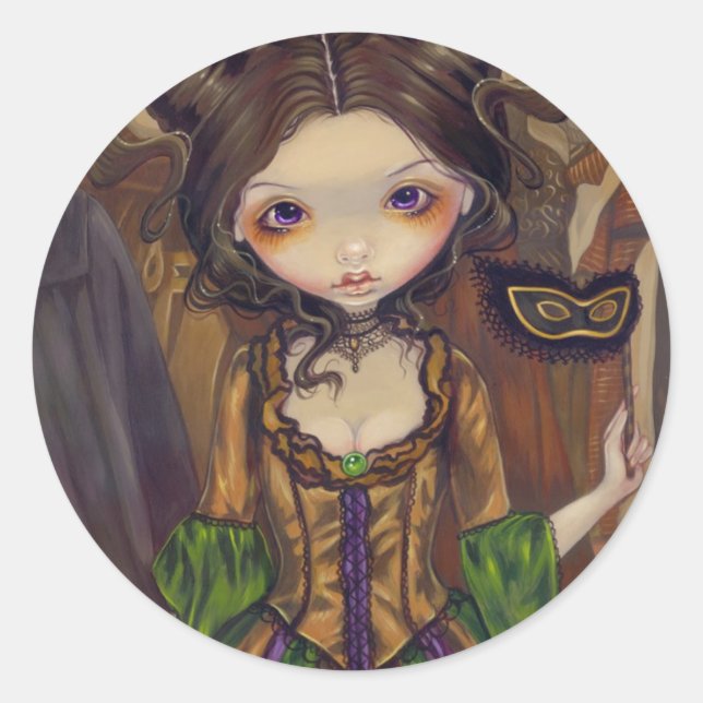 Adesivo Redondo Na Mascarada Ball Gótica Sticker (Frente)