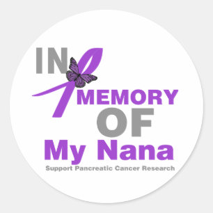 Adesivo Redondo Na memória de meu câncer de pâncreas de Nana