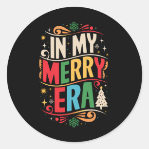 Adesivo Redondo Na Minha Alegre Era Natal Xmas Férias FamíliaNa Mi