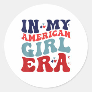 Adesivo Redondo Na minha americana Groovy American Girl 4th O