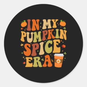 Adesivo Redondo Na Minha Época De Pumpkin, O Retro Engraçado Cai V