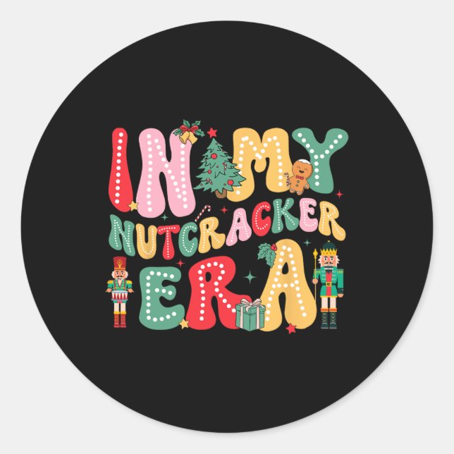 Adesivo Redondo Na Minha Época Nutcracker Era Pink Nutcracker Squa (Frente)