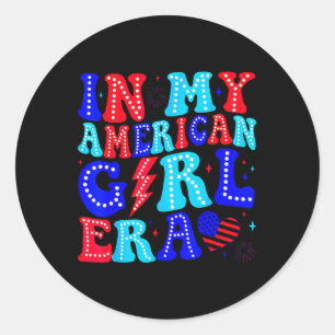 Adesivo Redondo Na Minha Era Americana, Retro 4 De Julho Quarto G