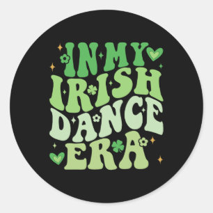 Adesivo Redondo Na Minha Era de Dança Irlandesa Dançarino Groovy S