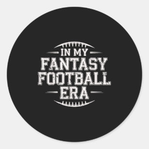 Adesivo Redondo Na Minha Era de Futebol Fantasia Retro Groovy Quem