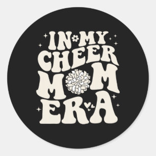 Adesivo Redondo Na Minha Era de Mãe de Cheer Groovy Cheerleading F